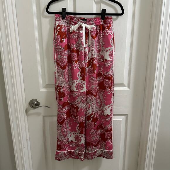 J. CREW Relaxed Pant Vintage Paisley Pink Rust Women’s size 4 - Picture 1 of 11